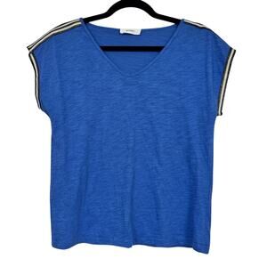 Sita Murt Blue Cotton Short Sleeve Tee Shirt Womens M Natural Fibers Comfort Top